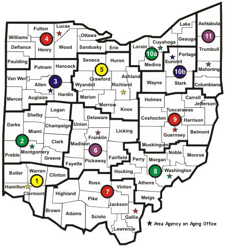 Map Of Southwest Ohio Area Agencies On Aging